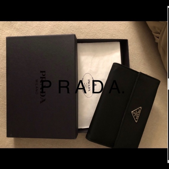 Prada Handbags - Prada Black Wallet Milano. With original PRADA BOX